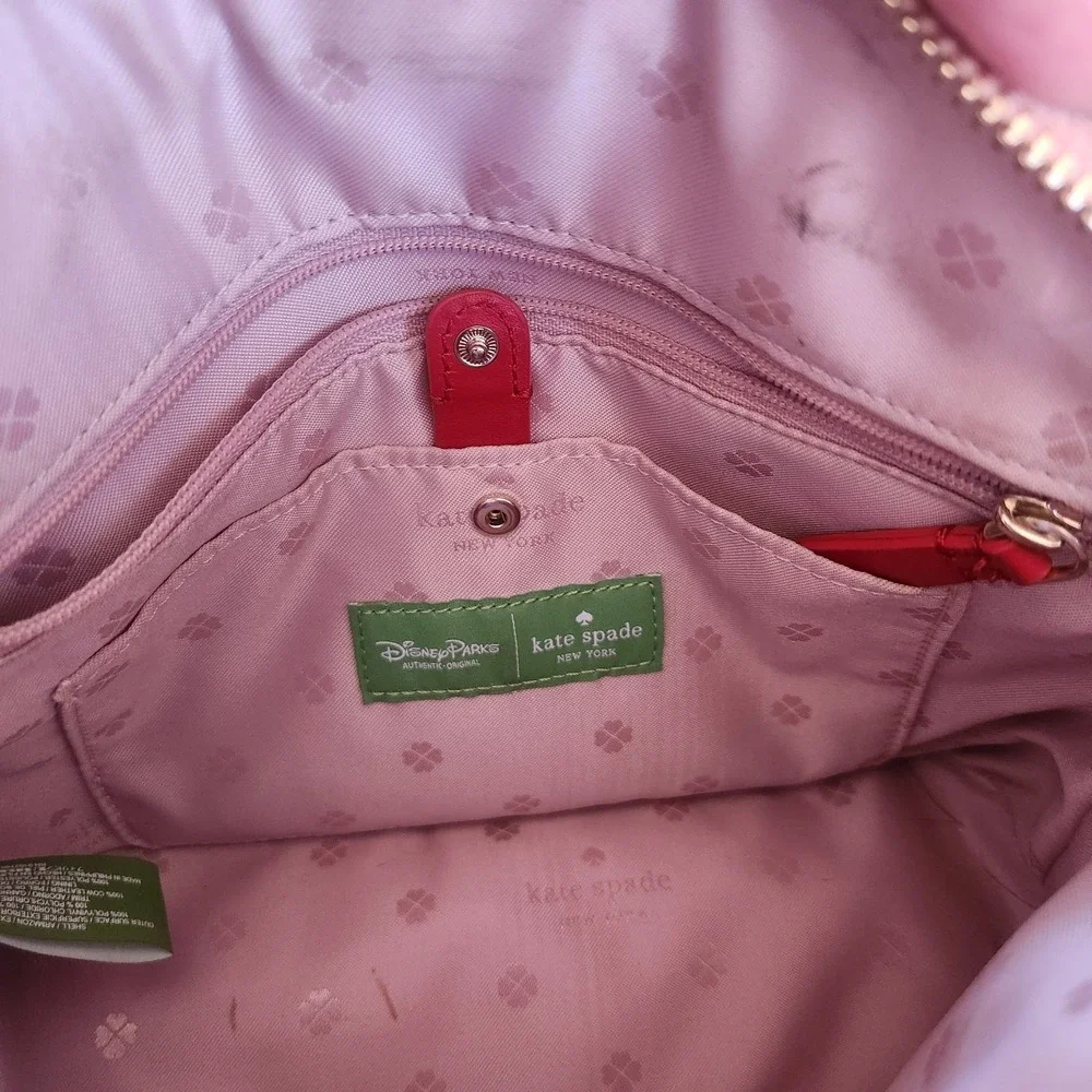 Kate Spade New York Disney Parks Mickey Mouse Ears Pink Red Purse Tote Bag READ